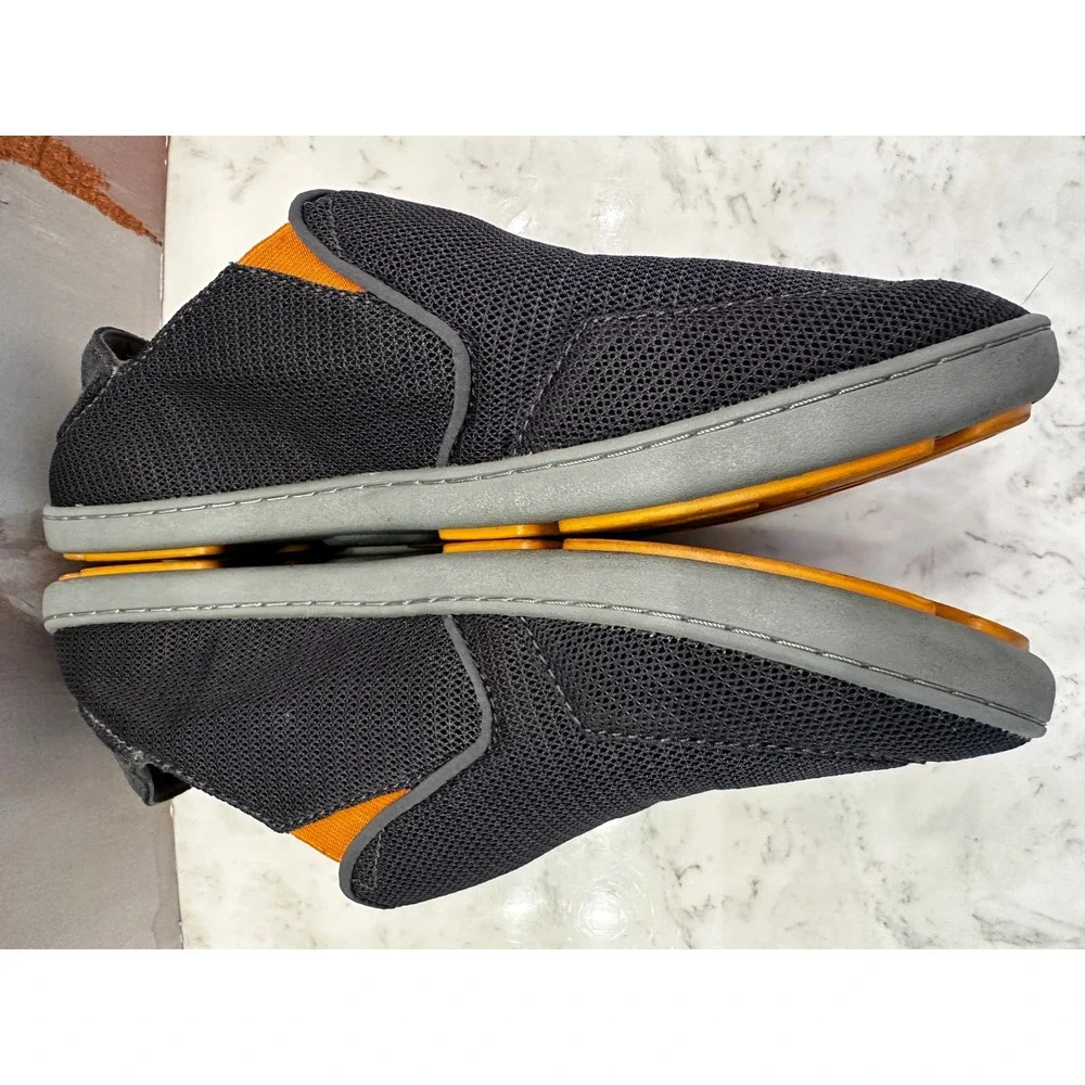 OluKai Nohea Mesh Mens Slip On Shoes Charcoal Gray Sz 10.5